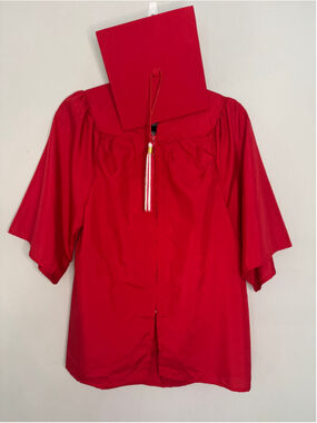 Happy Graduates Graduation Cap and Gown Set Red White size small